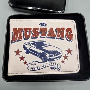 FORD MUSTANG United We Stang MEN'S BIFOLD WALLET Logo Multicolor, CREDIT CARD ID